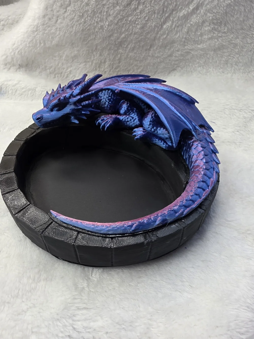 Blue & Pink Dragon Goth Trinket Jewelry Dish